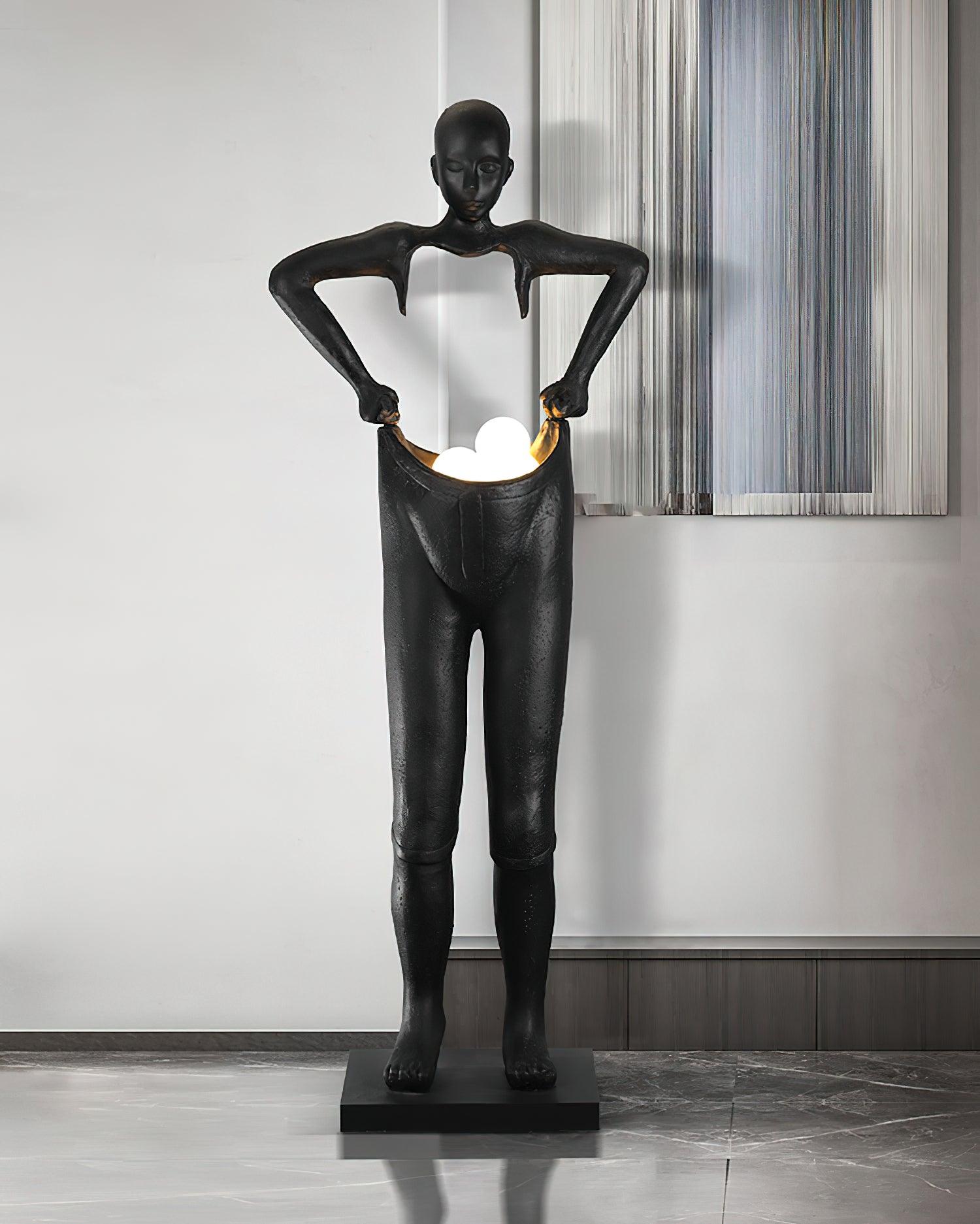Vamiryra Sculptural Black Floor Lamp-Neutral Decor