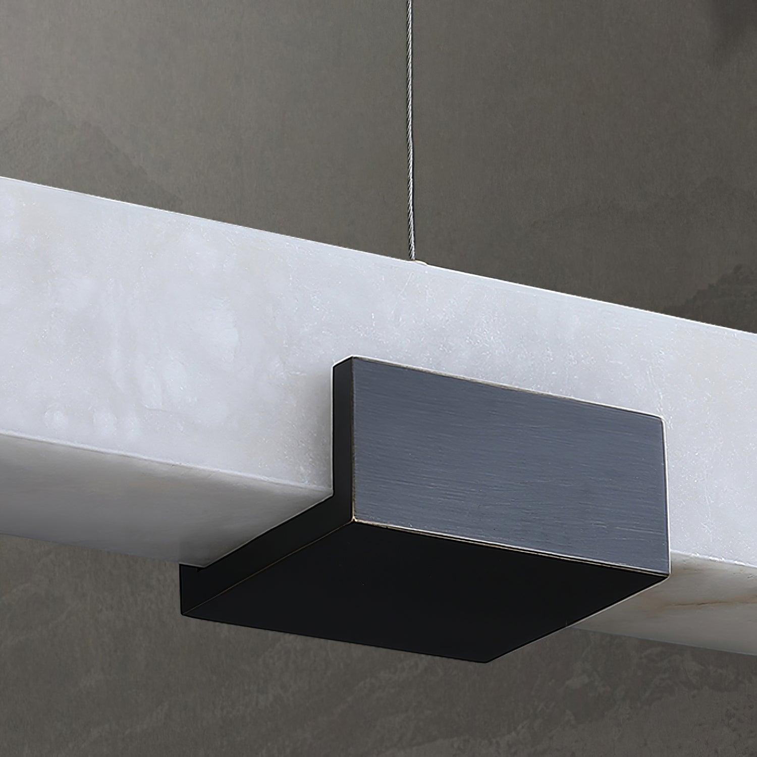 Asen Minimalist Alabaster Linear Pendant Light-Neutral Decor