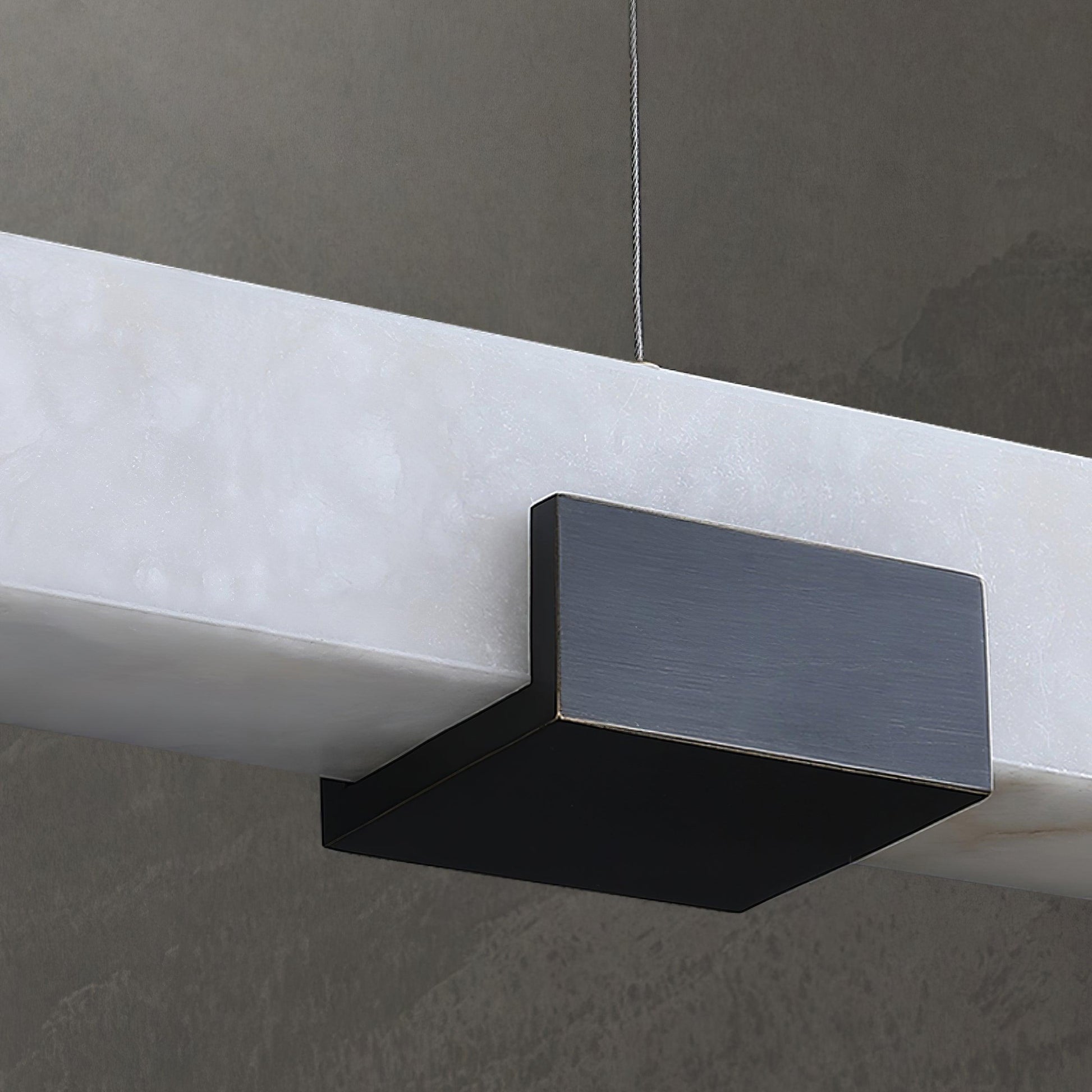 Asen Minimalist Alabaster Linear Pendant Light-Neutral Decor