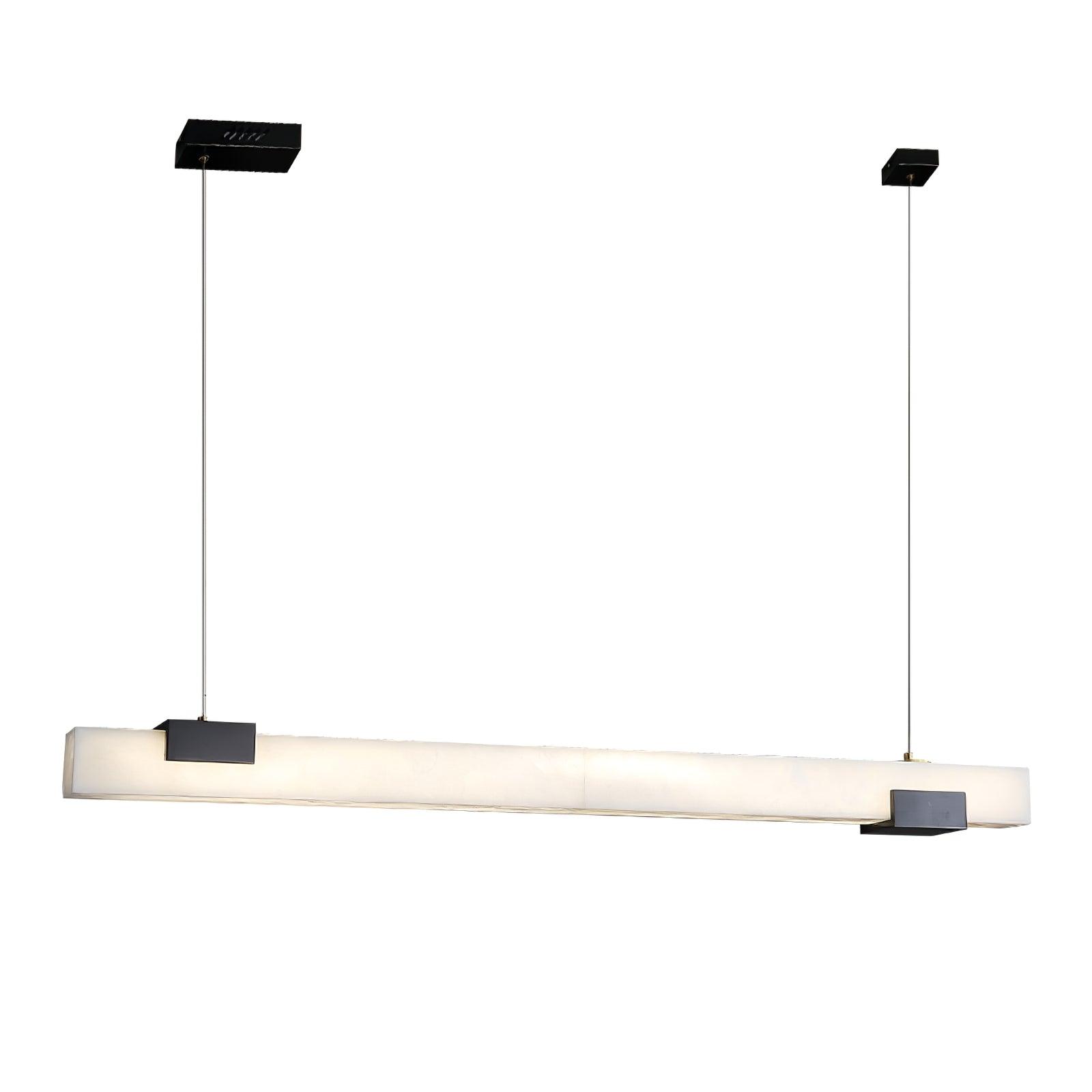 Asen Minimalist Alabaster Linear Pendant Light-Neutral Decor