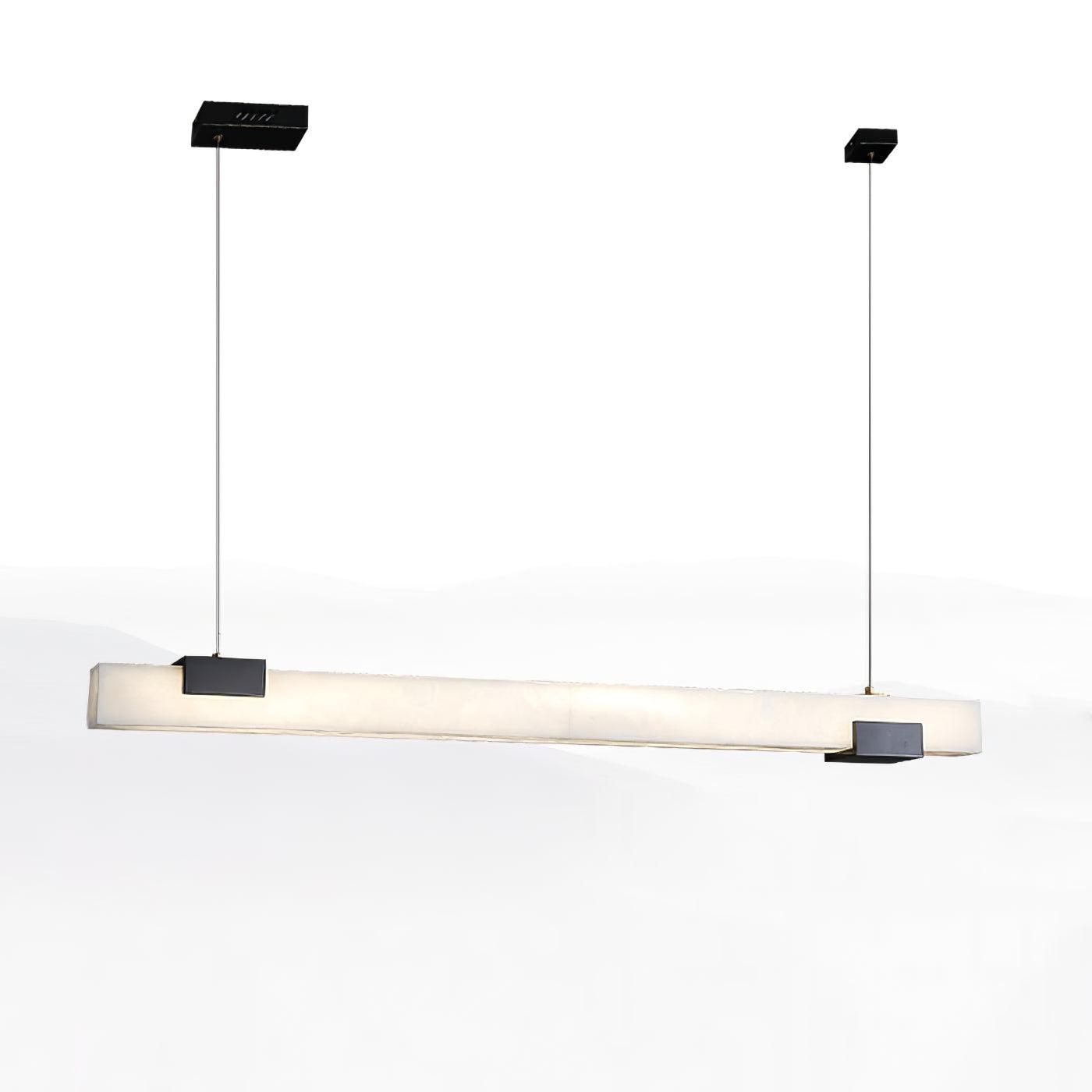 Asen Minimalist Alabaster Linear Pendant Light-Neutral Decor