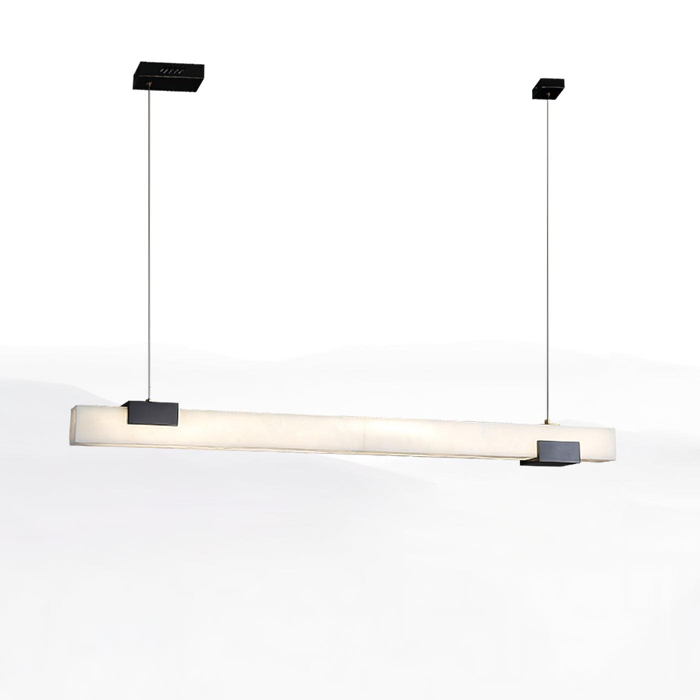 Asen Minimalist Alabaster Linear Pendant Light-Neutral Decor
