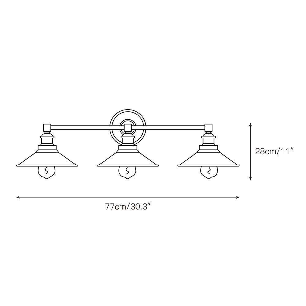 The three-light Casa Vanity Wall Lamp shown from an angle.