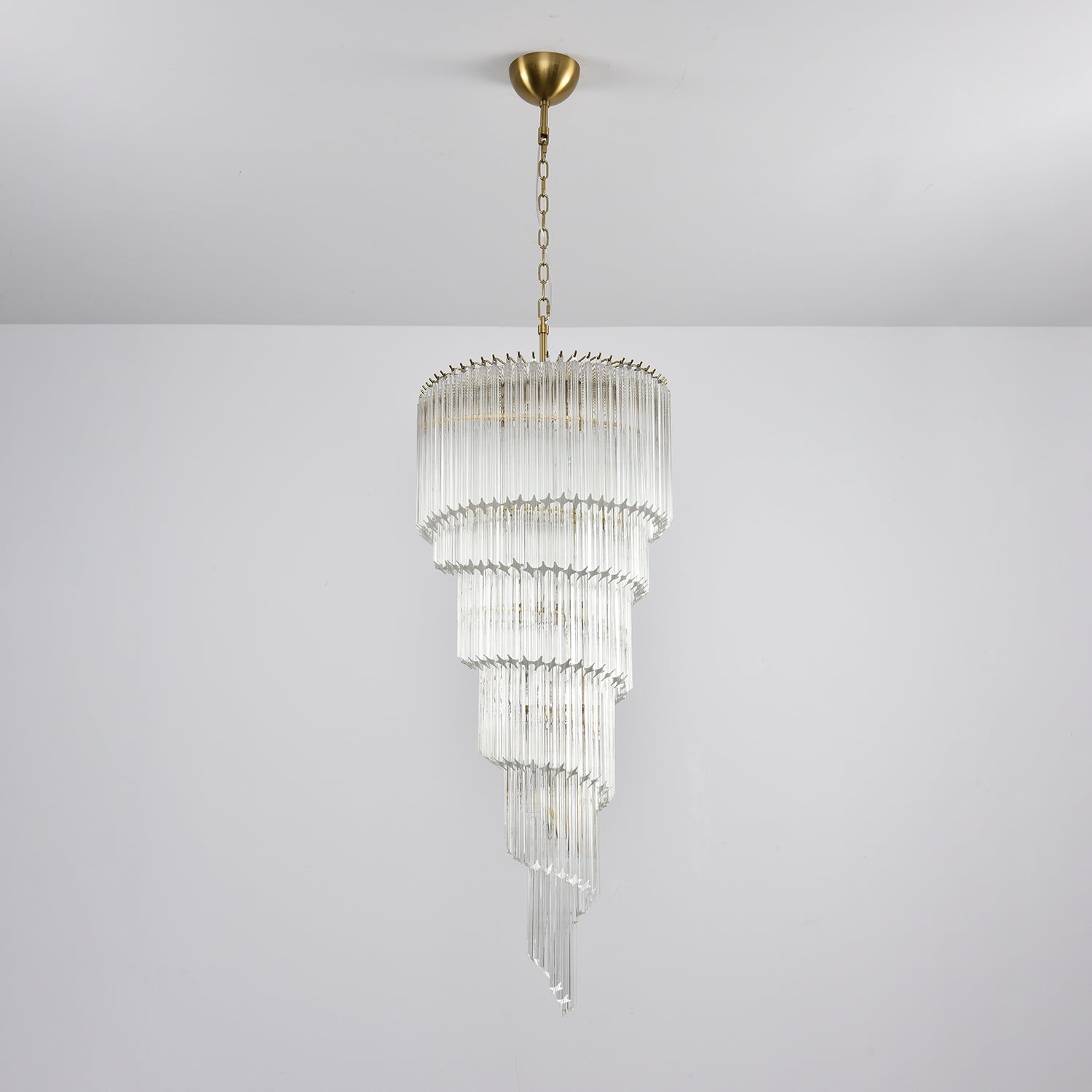 Paisley Spiral Clear Glass Chandelier-Neutral Decor