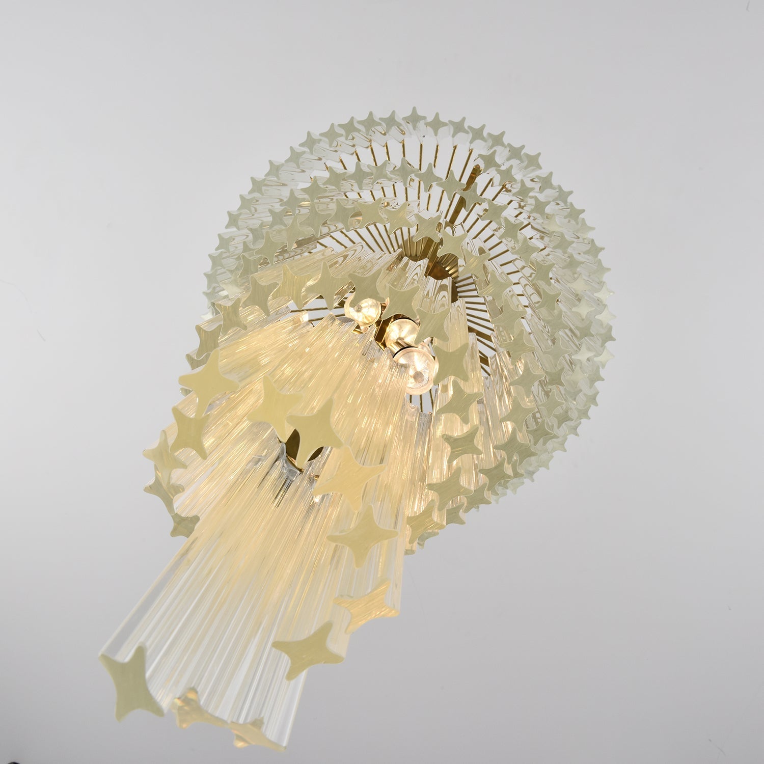 Paisley Spiral Clear Glass Chandelier-Neutral Decor