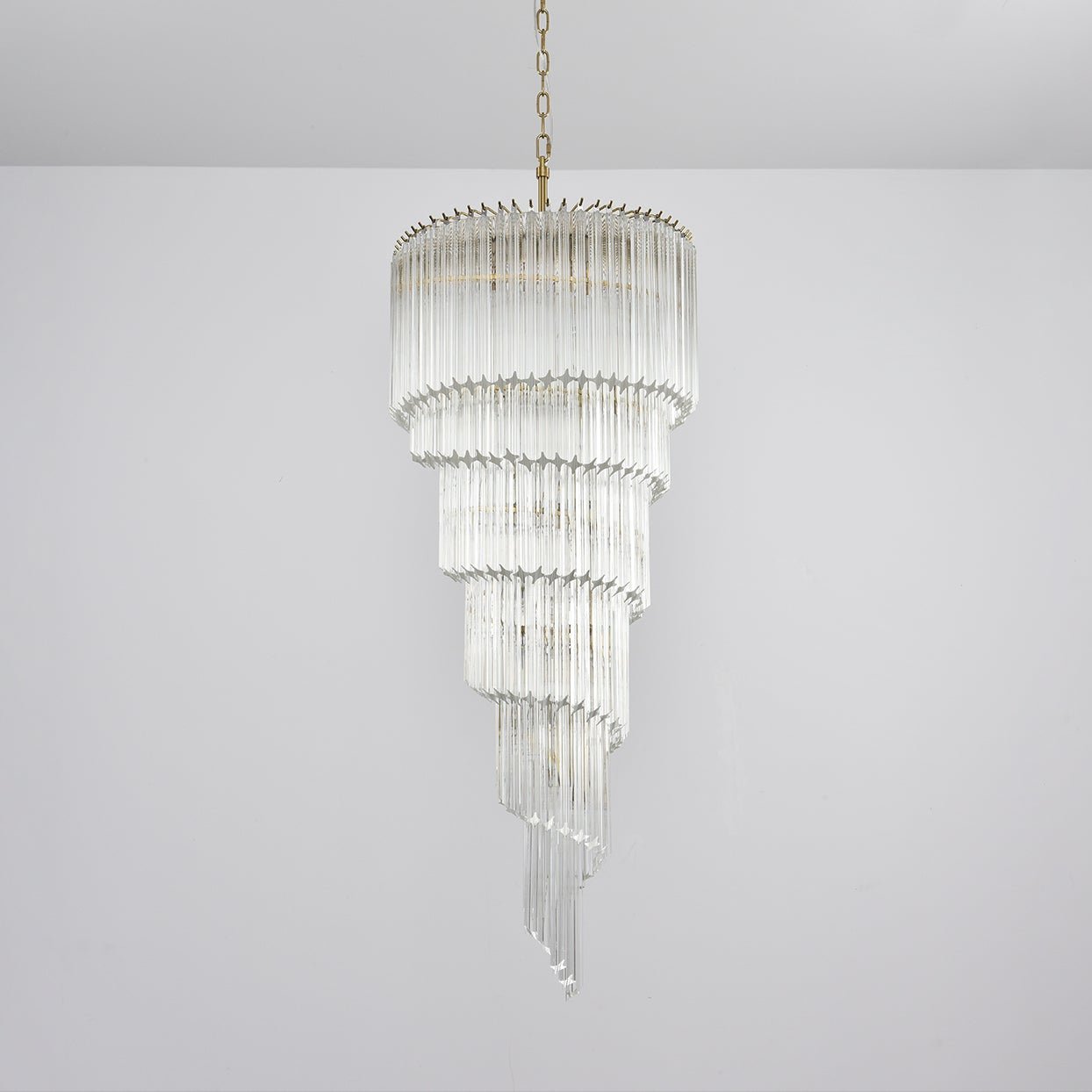 Paisley Spiral Clear Glass Chandelier-Neutral Decor