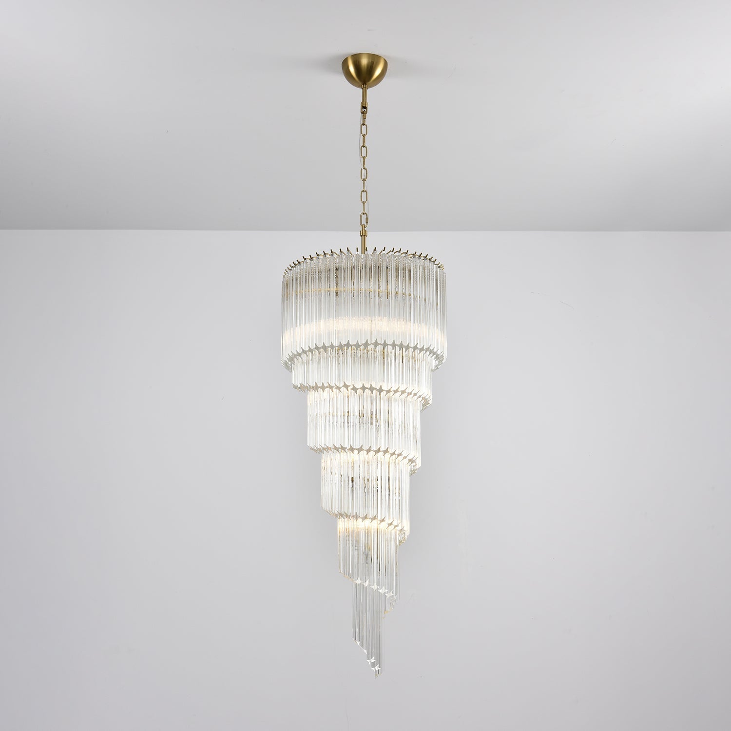 Paisley Spiral Clear Glass Chandelier-Neutral Decor