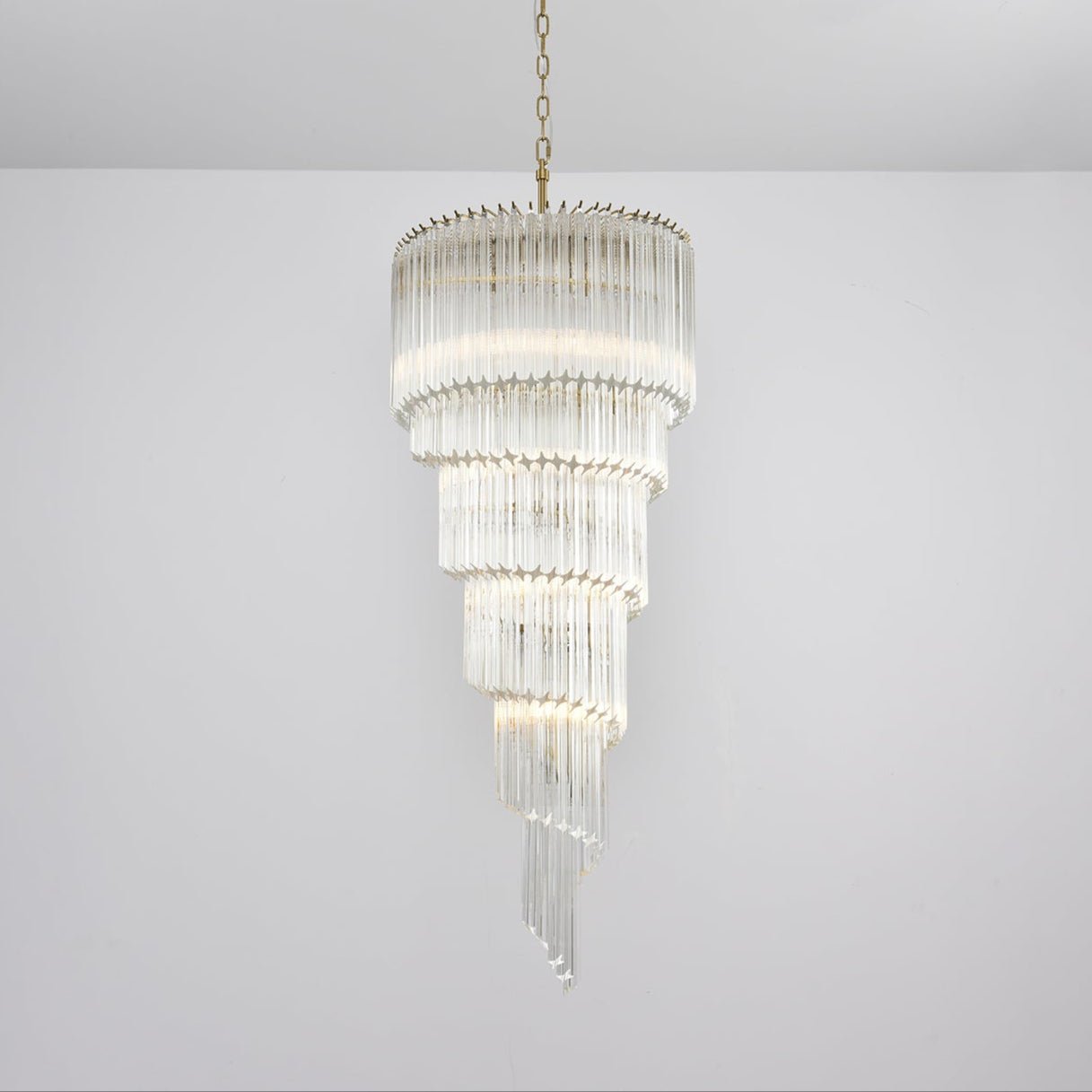 Paisley Spiral Clear Glass Chandelier-Neutral Decor