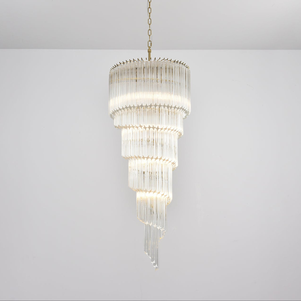 Paisley Spiral Clear Glass Chandelier-Neutral Decor
