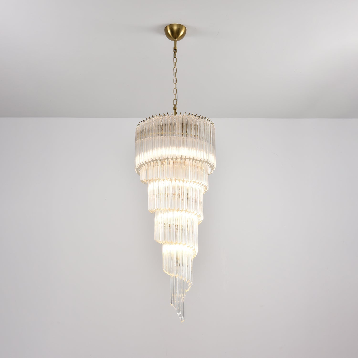 Paisley Spiral Clear Glass Chandelier-Neutral Decor