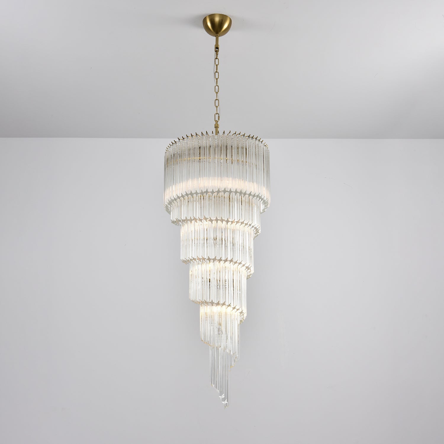Paisley Spiral Clear Glass Chandelier-Neutral Decor