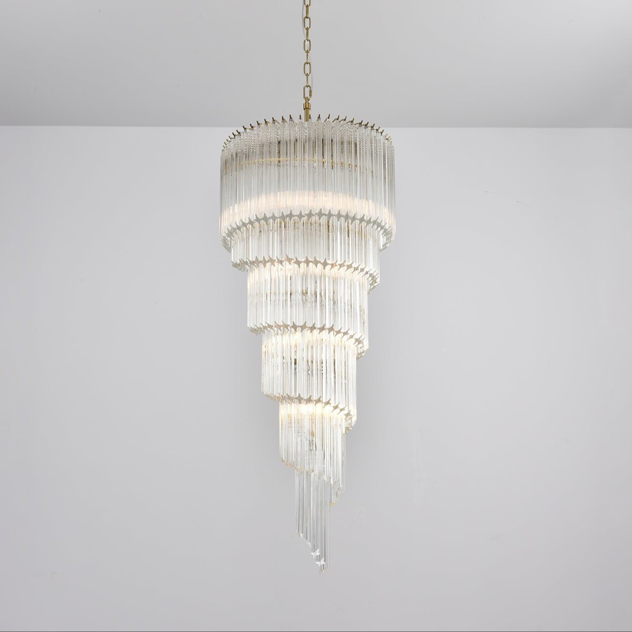 Paisley Spiral Clear Glass Chandelier-Neutral Decor