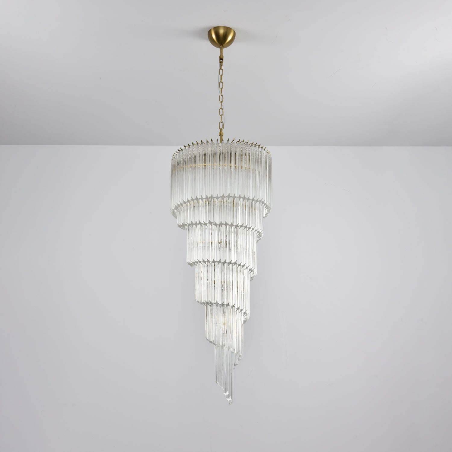 Paisley Spiral Clear Glass Chandelier-Neutral Decor