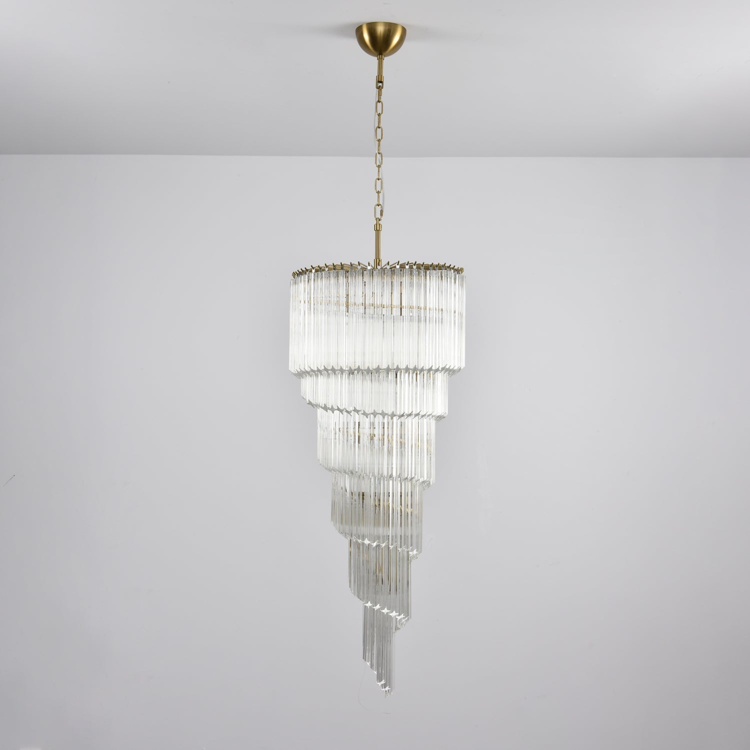 Paisley Spiral Clear Glass Chandelier-Neutral Decor