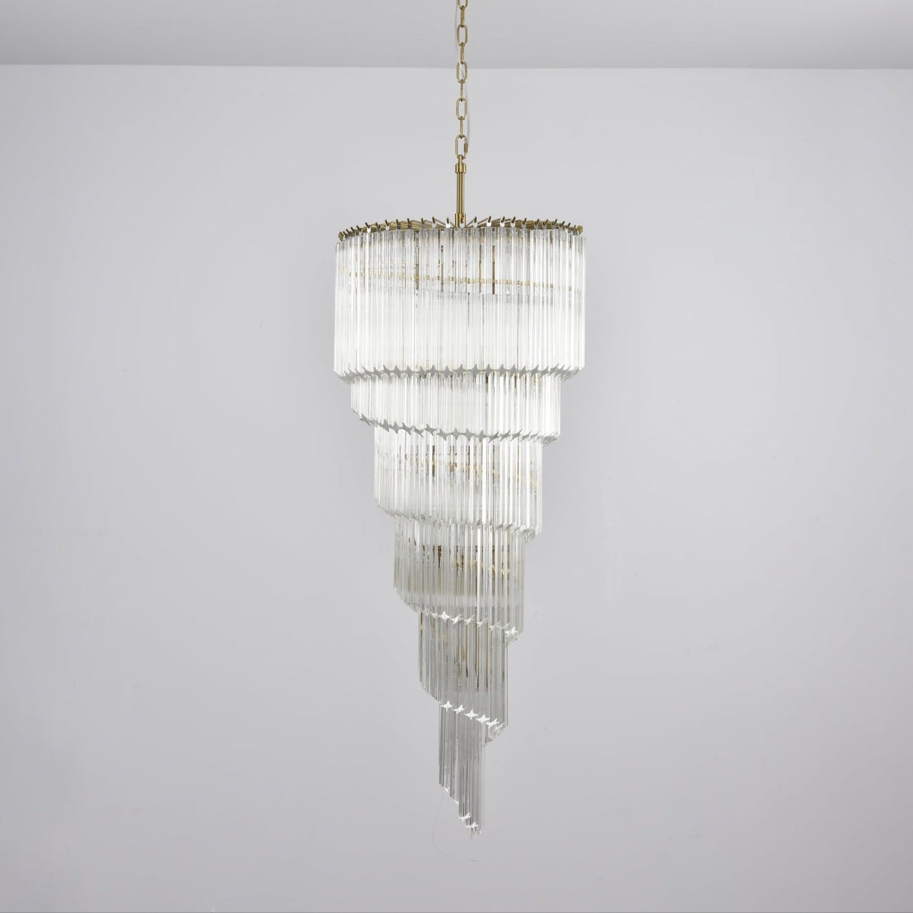 Paisley Spiral Clear Glass Chandelier-Neutral Decor