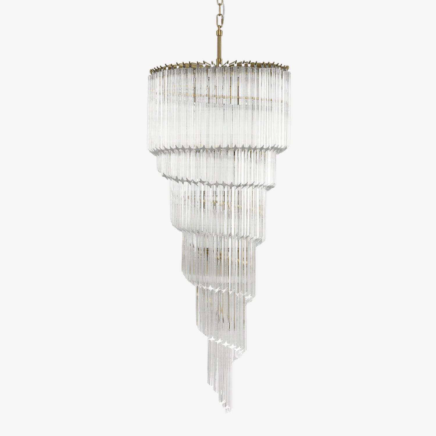 Paisley Spiral Clear Glass Chandelier-Neutral Decor