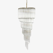 Paisley Spiral Clear Glass Chandelier-Neutral Decor
