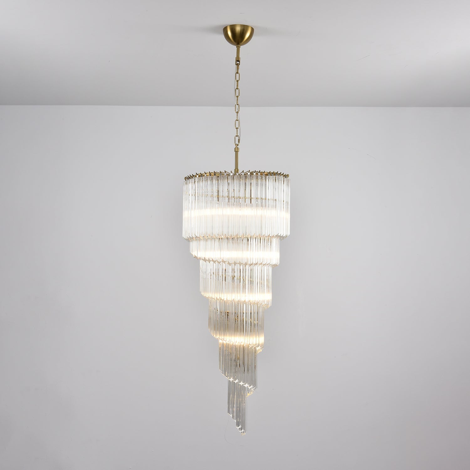 Paisley Spiral Clear Glass Chandelier-Neutral Decor