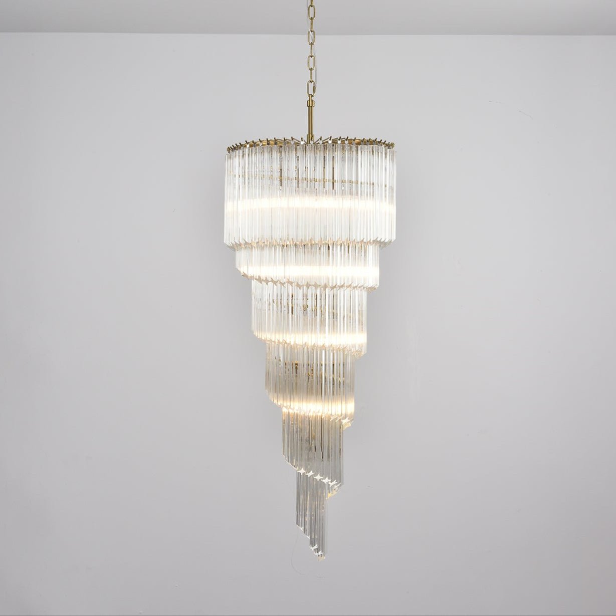 Paisley Spiral Clear Glass Chandelier-Neutral Decor