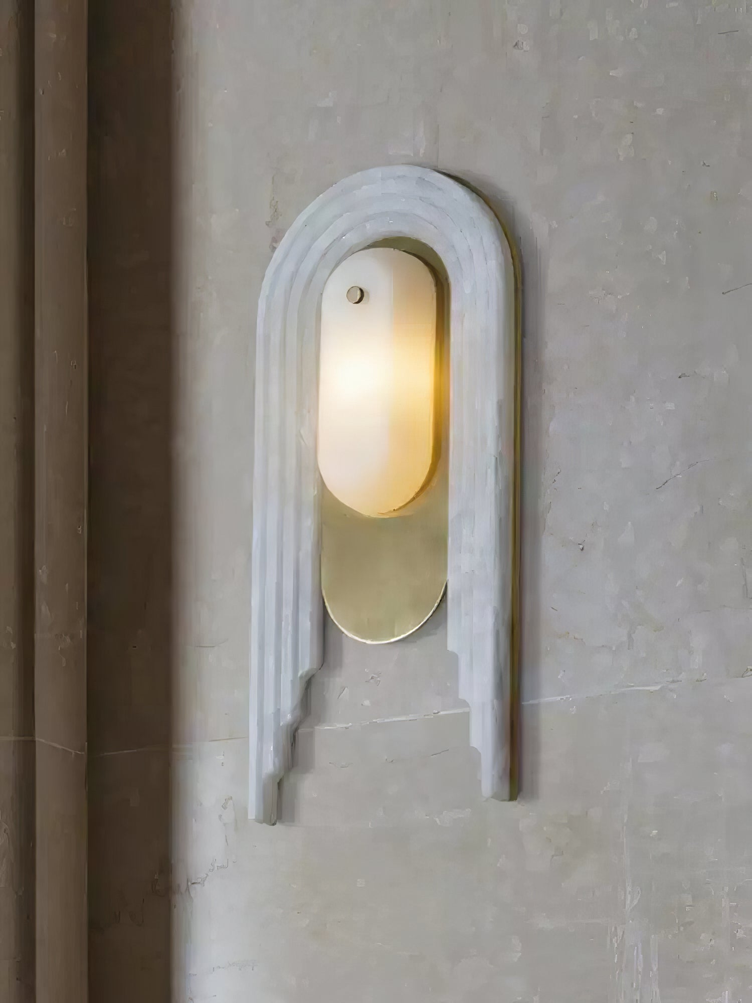 Sytalion Arch Alabaster Wall Light-Neutral Decor