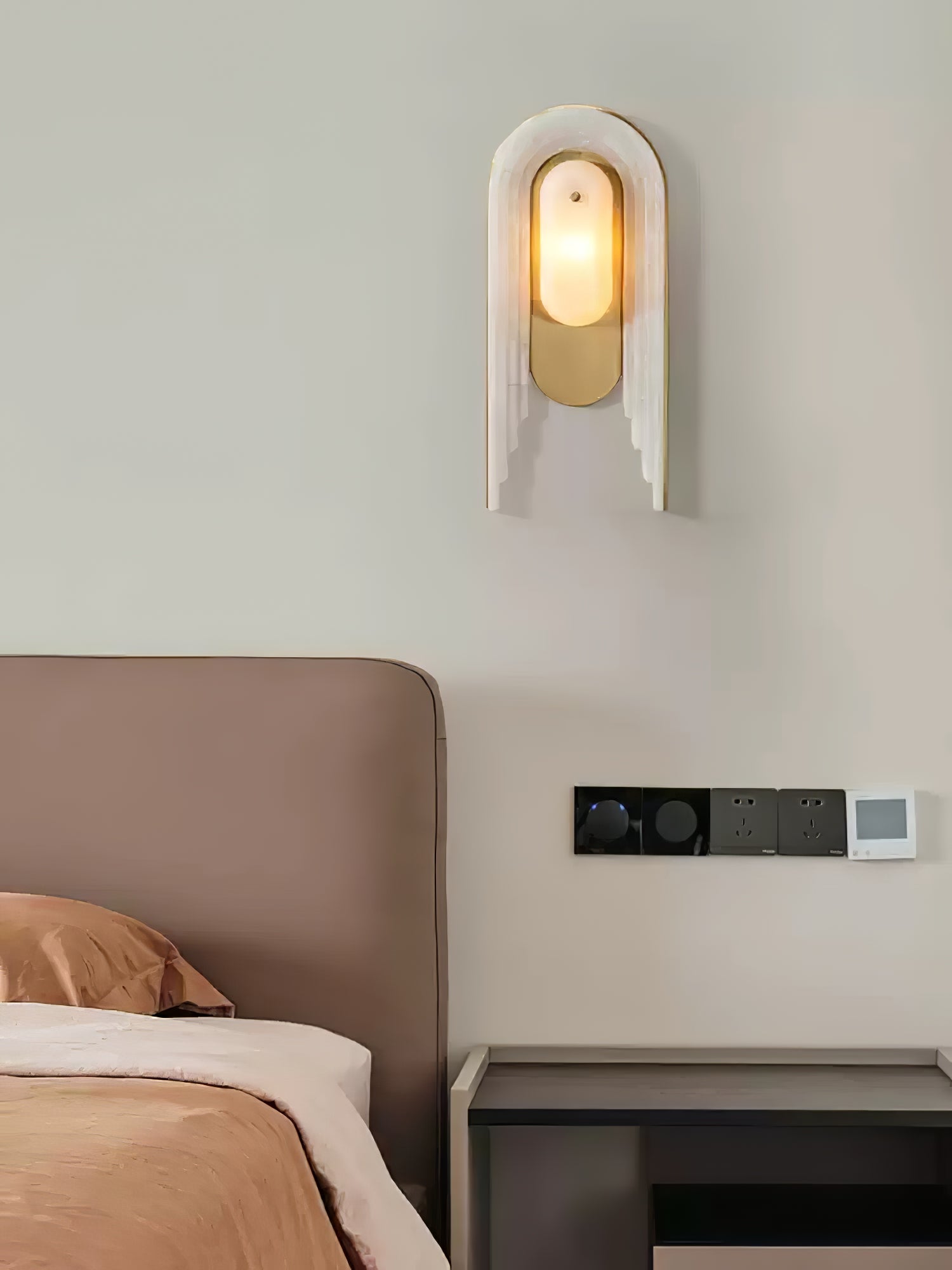 Sytalion Arch Alabaster Wall Light-Neutral Decor