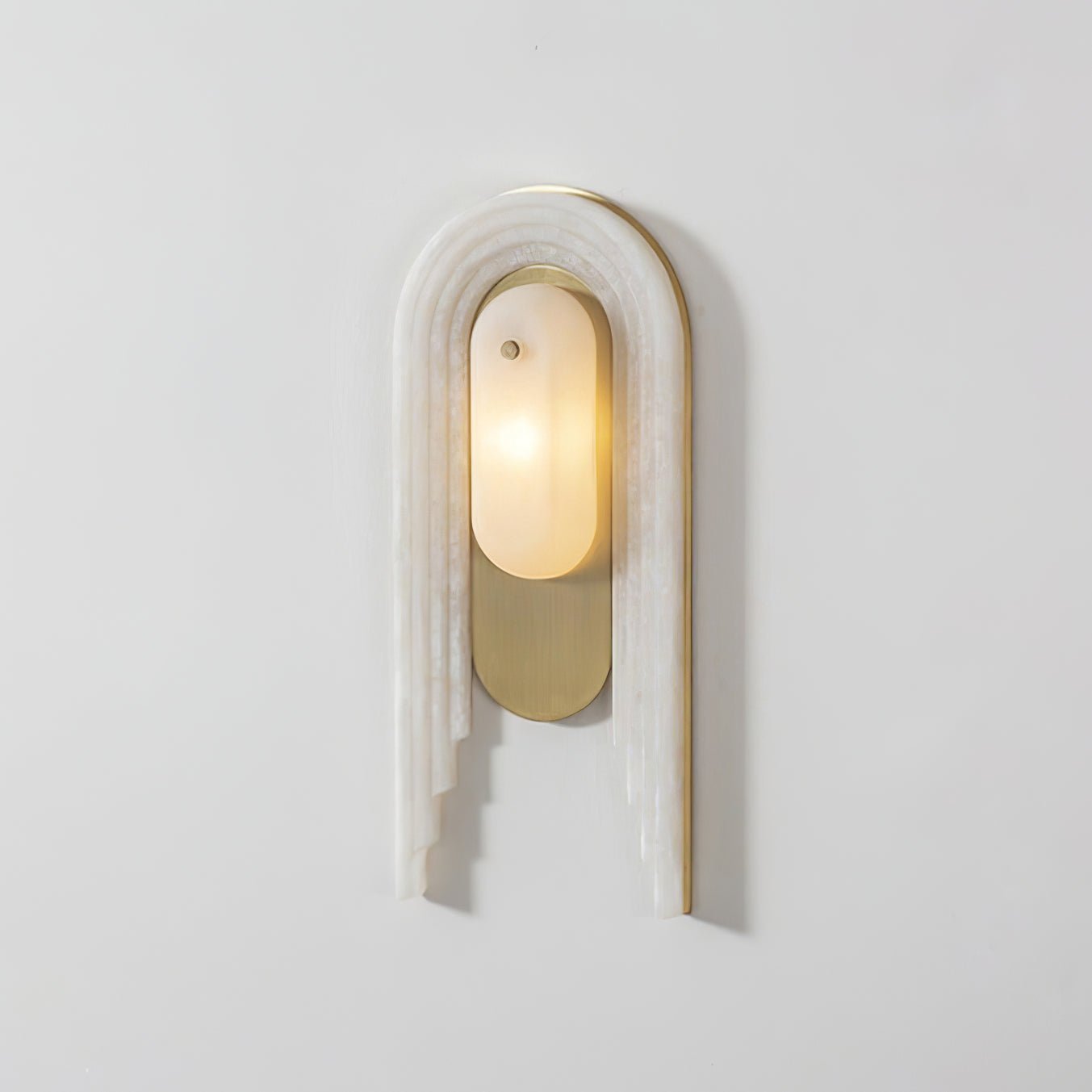 Sytalion Arch Alabaster Wall Light-Neutral Decor