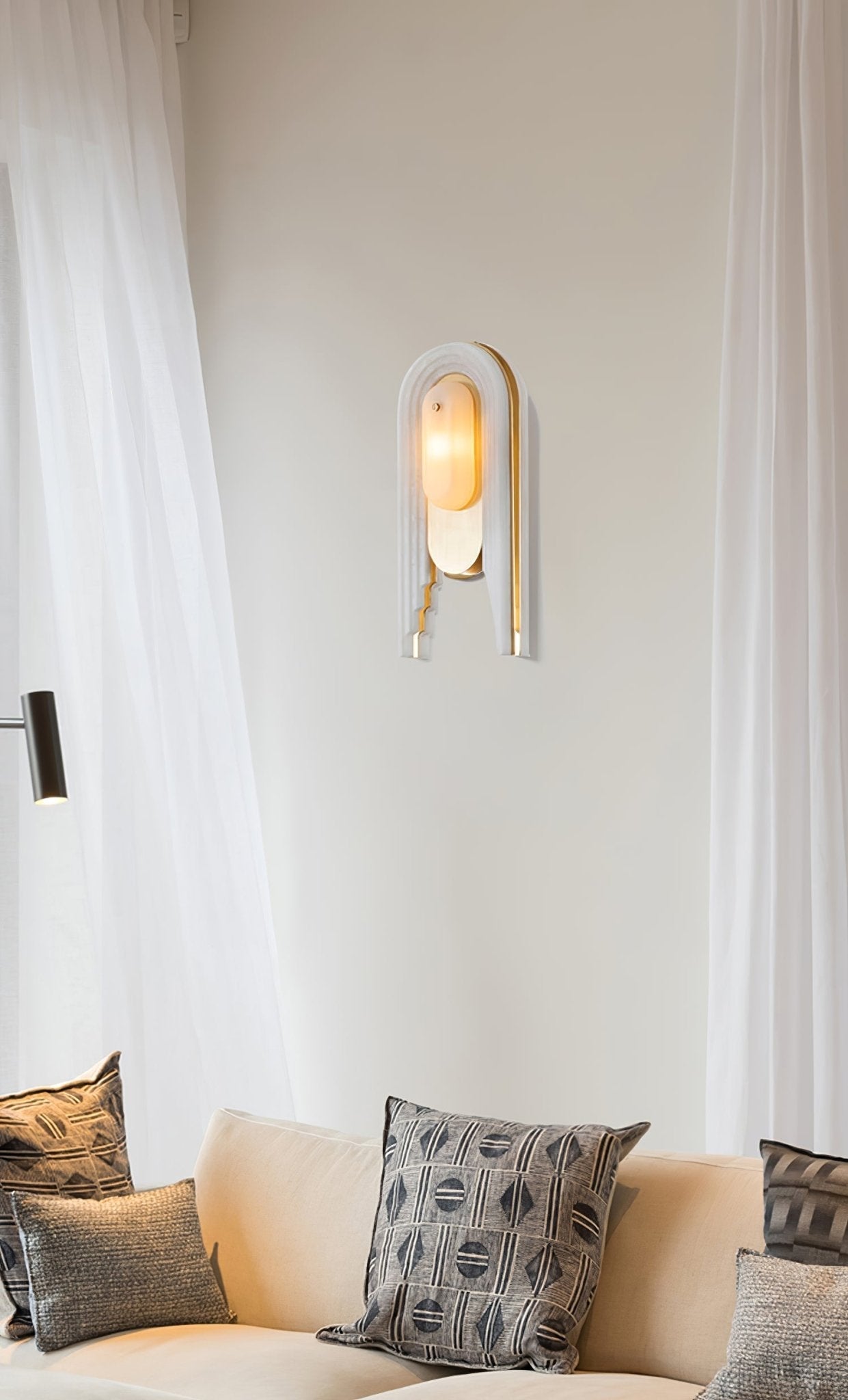 Sytalion Arch Alabaster Wall Light-Neutral Decor