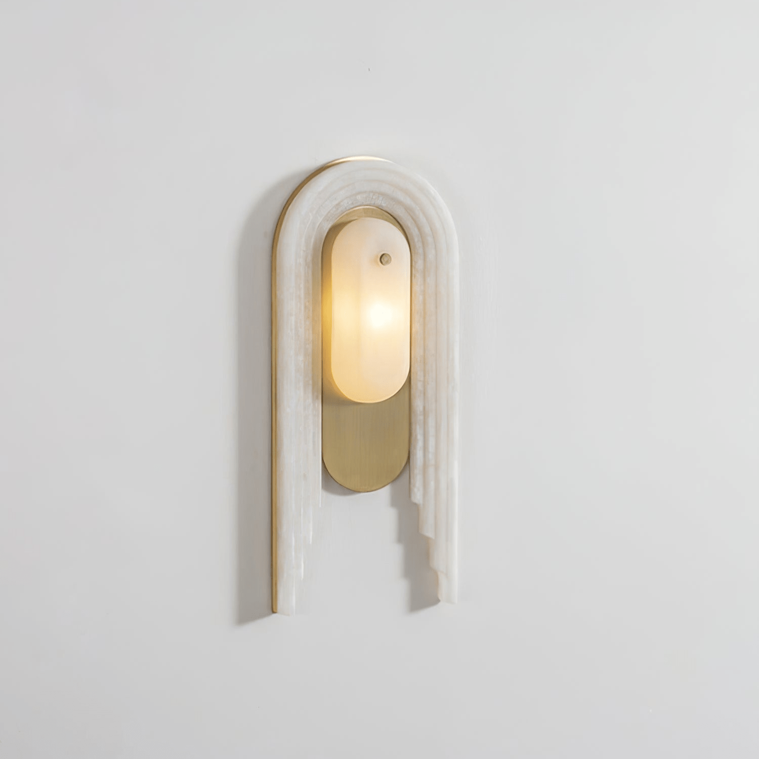 Sytalion Arch Alabaster Wall Light-Neutral Decor