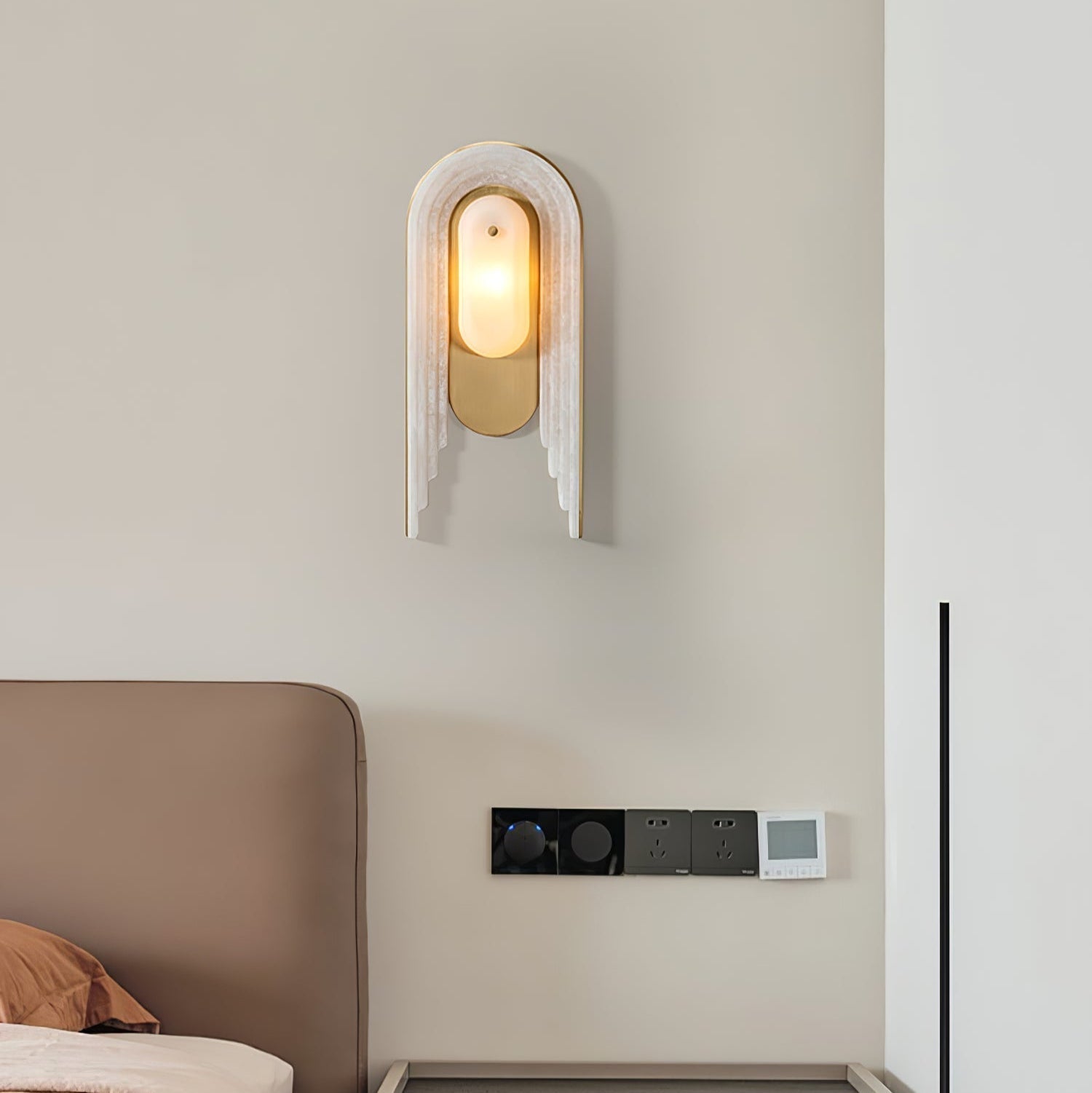 Sytalion Arch Alabaster Wall Light-Neutral Decor