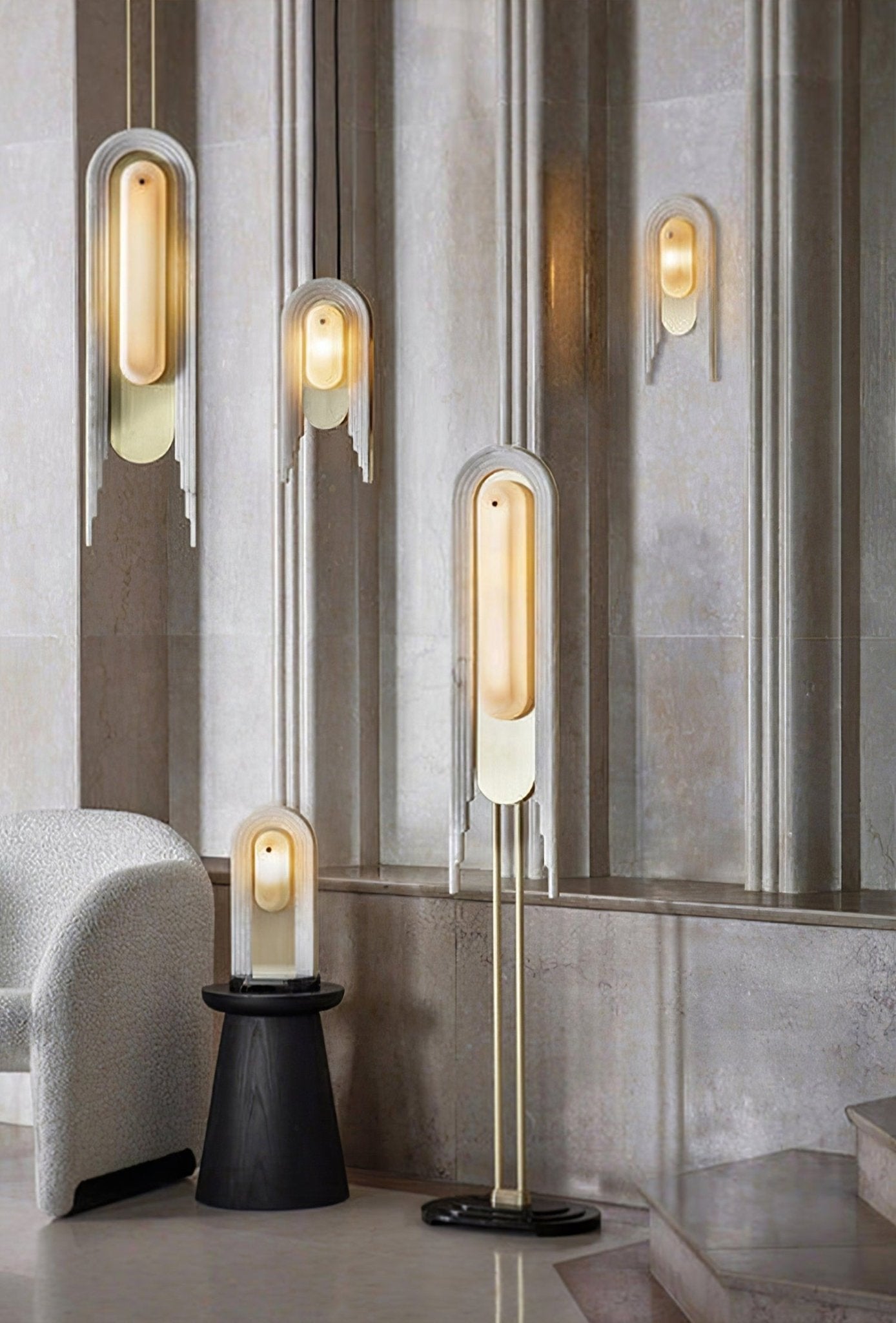 Sytalion Arch Alabaster Wall Light-Neutral Decor
