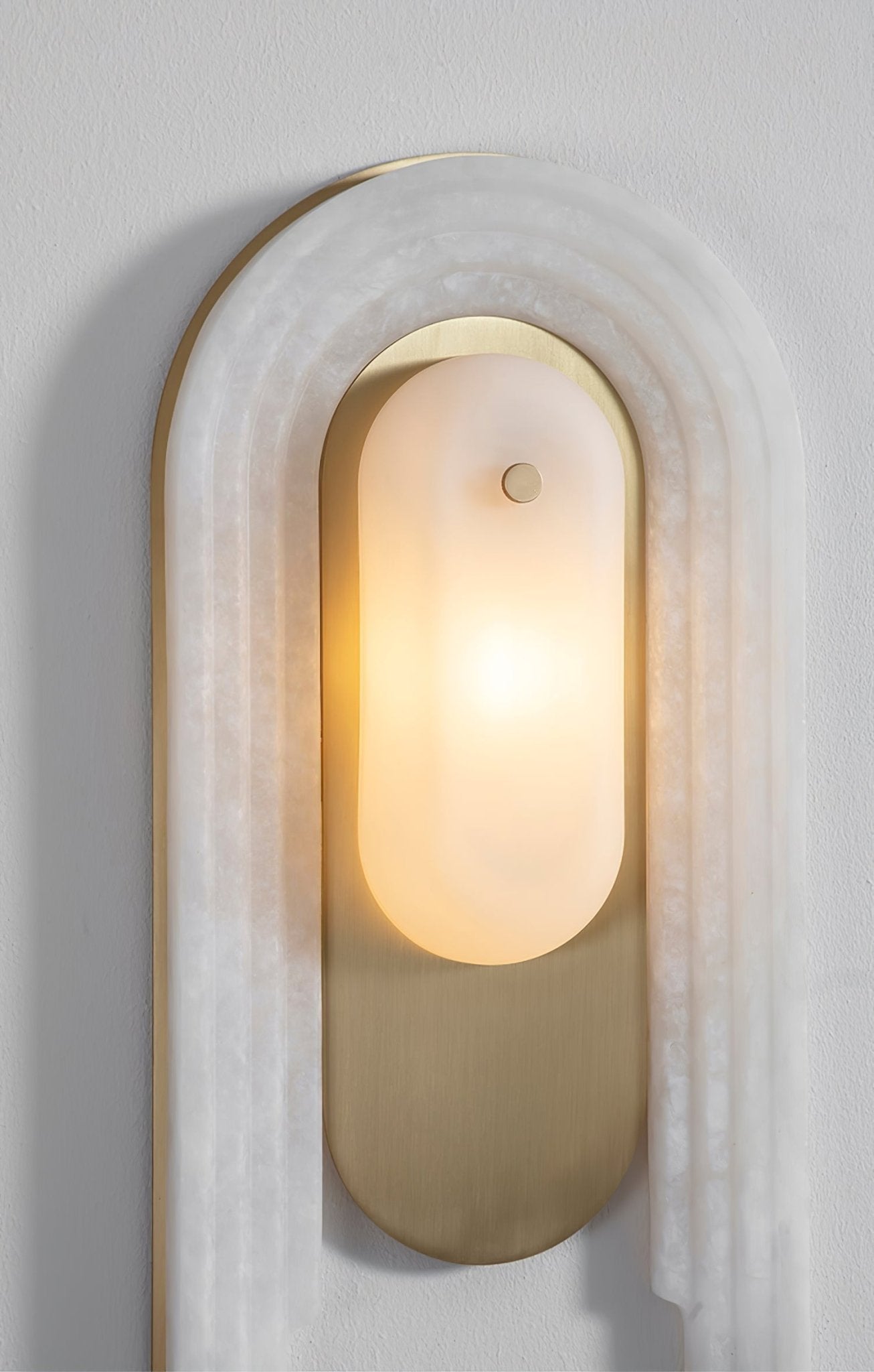 Sytalion Arch Alabaster Wall Light-Neutral Decor