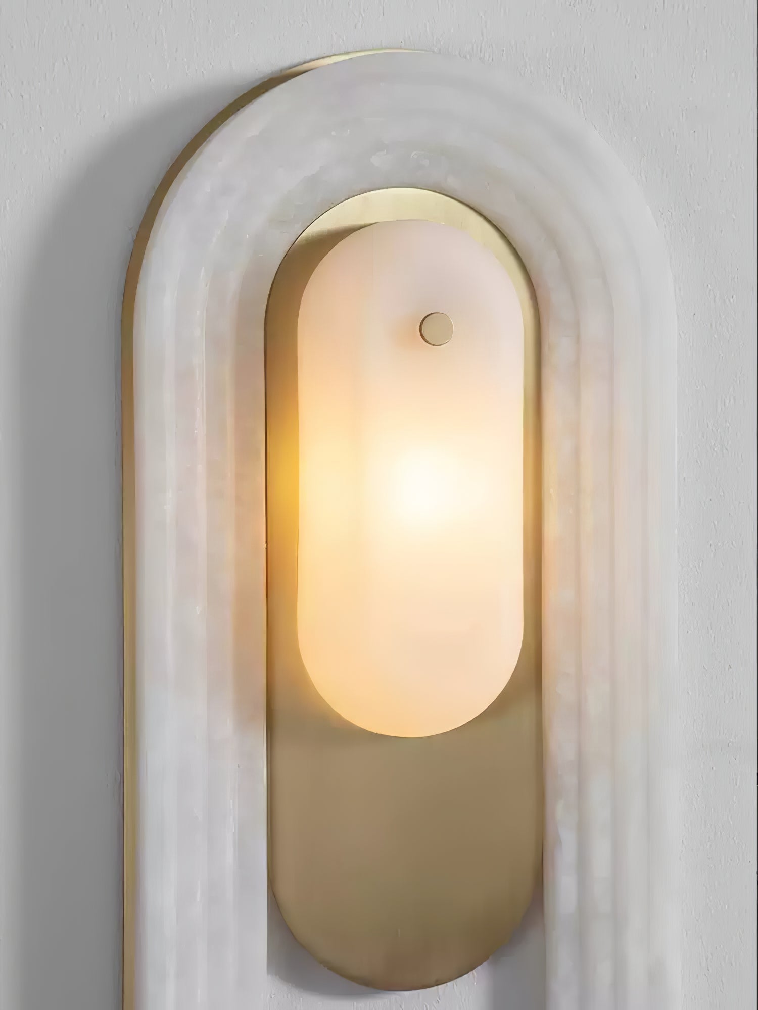 Sytalion Arch Alabaster Wall Light-Neutral Decor
