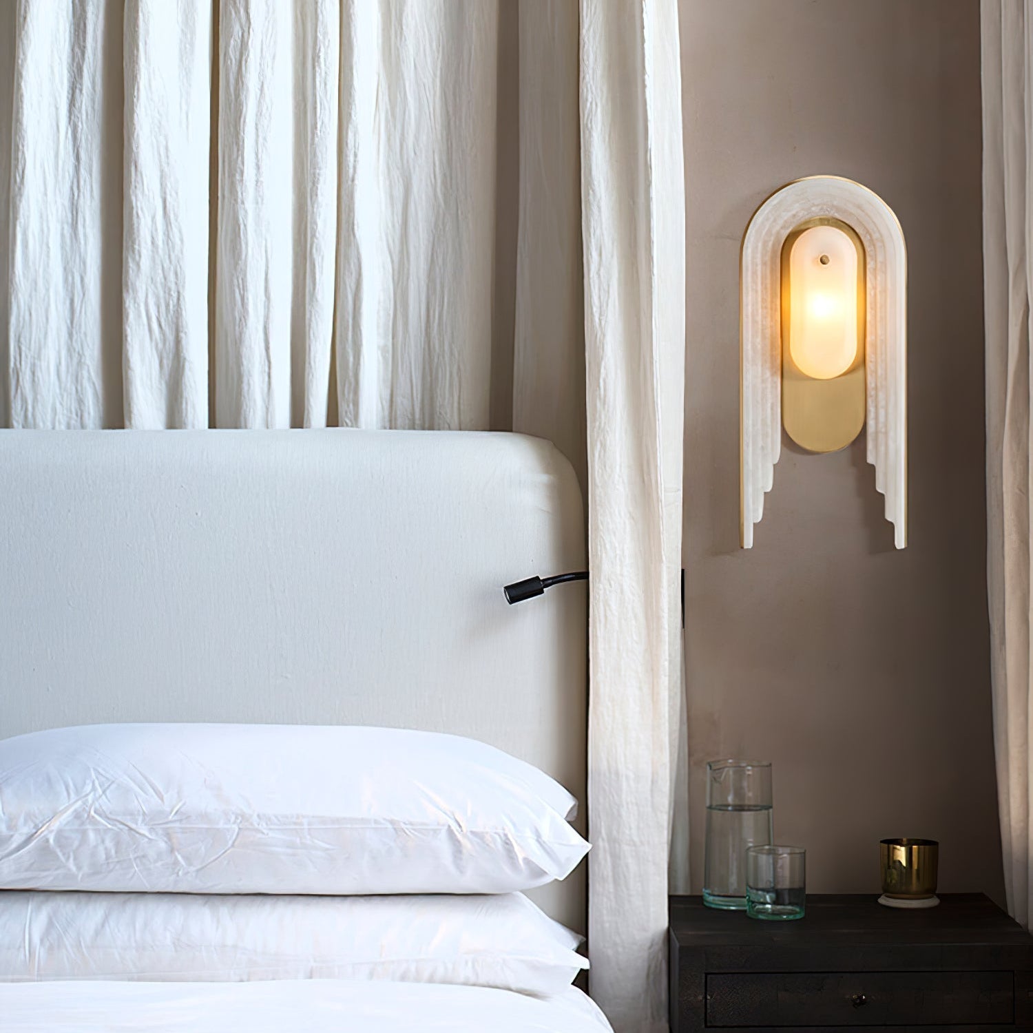 Sytalion Arch Alabaster Wall Light-Neutral Decor