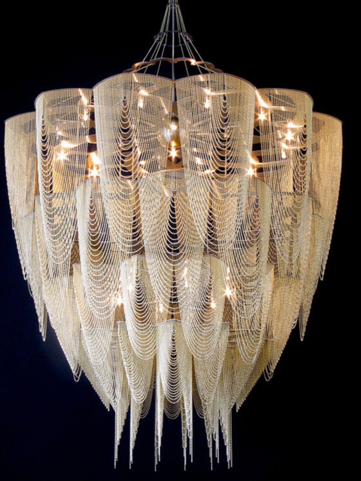 Cascade Aluminum Chain Chandelier-Neutral Decor