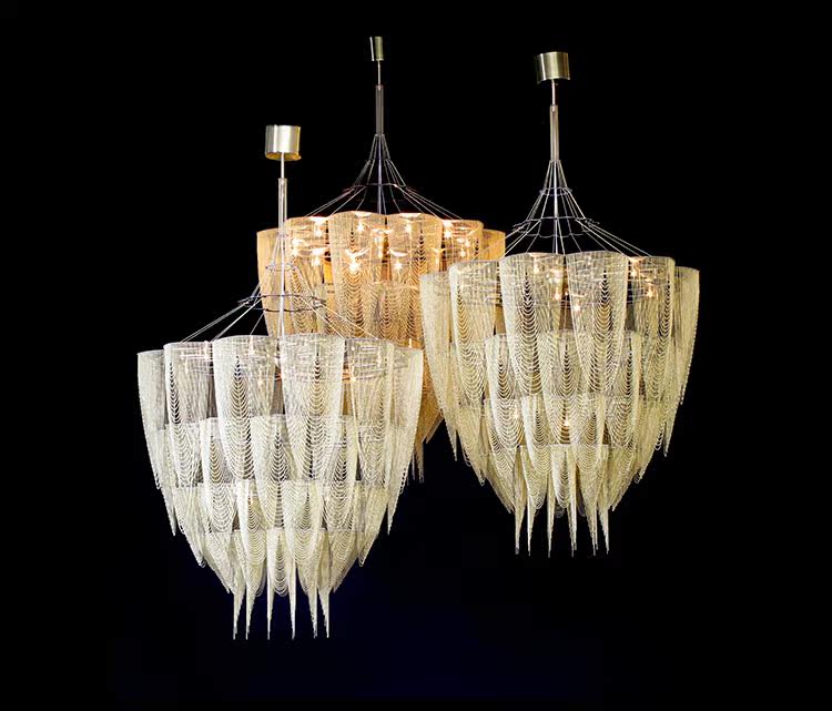 Cascade Aluminum Chain Chandelier-Neutral Decor