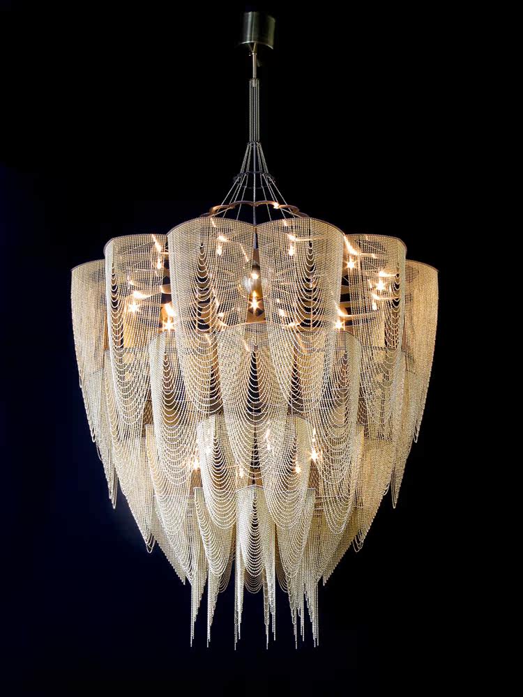 Cascade Aluminum Chain Chandelier-Neutral Decor