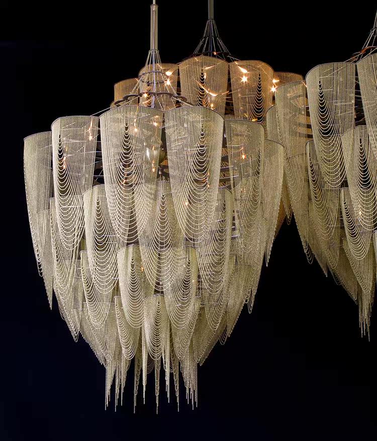 Cascade Aluminum Chain Chandelier-Neutral Decor