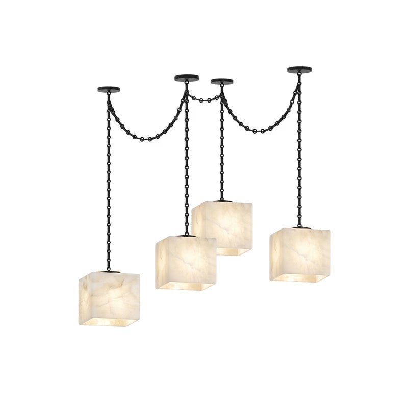 Cascade Chain Cube Chandelier-Neutral Decor