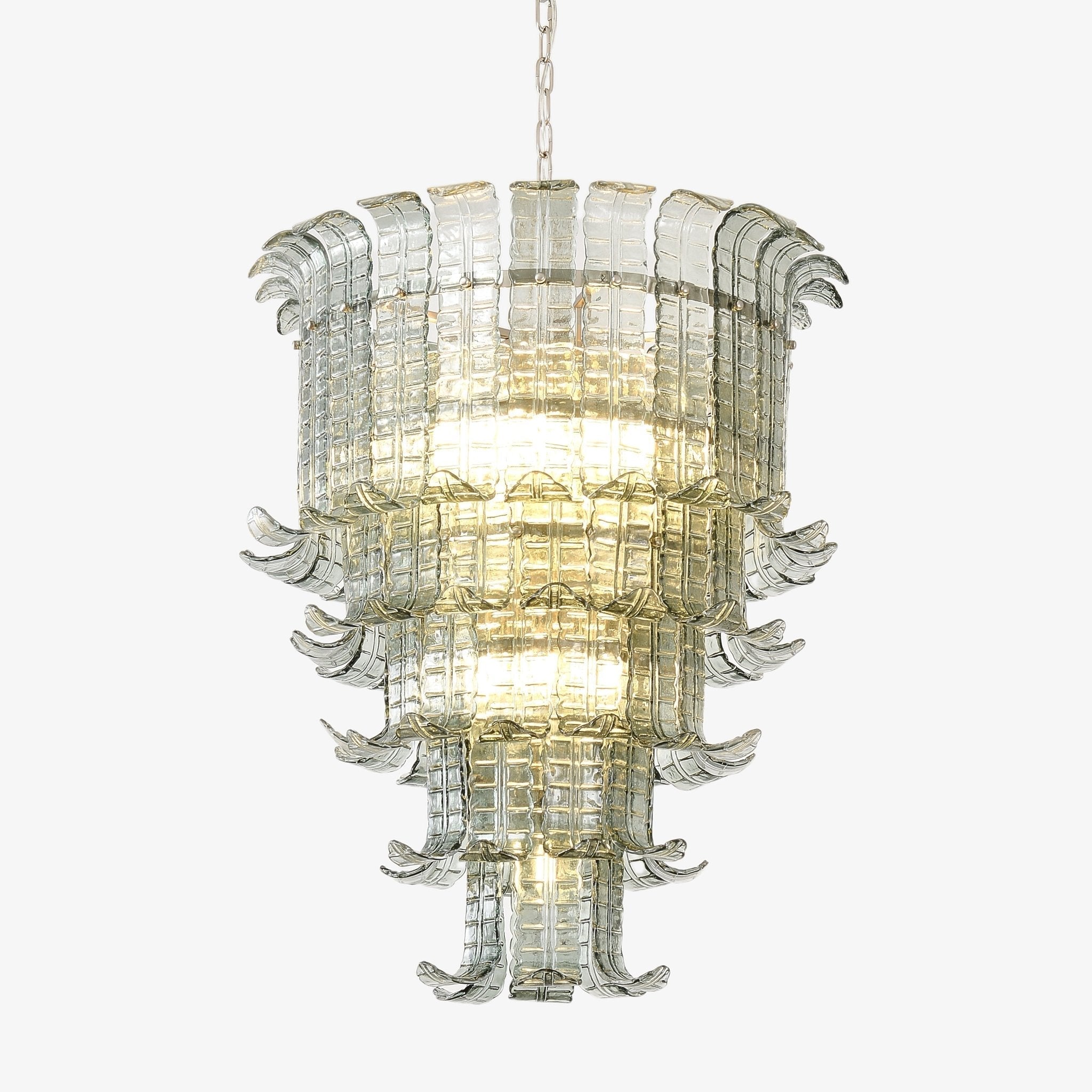 Yisk Chandelier Cascade Murano Glass Tiered Vintage-Neutral Decor