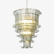 Yisk Chandelier Cascade Murano Glass Tiered Vintage-Neutral Decor