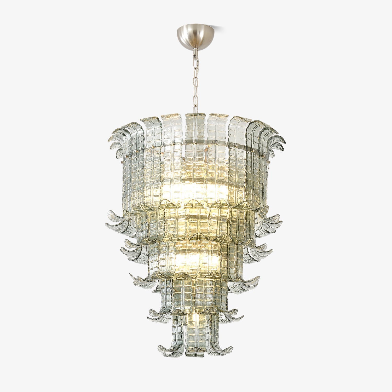 Yisk Chandelier Cascade Murano Glass Tiered Vintage-Neutral Decor