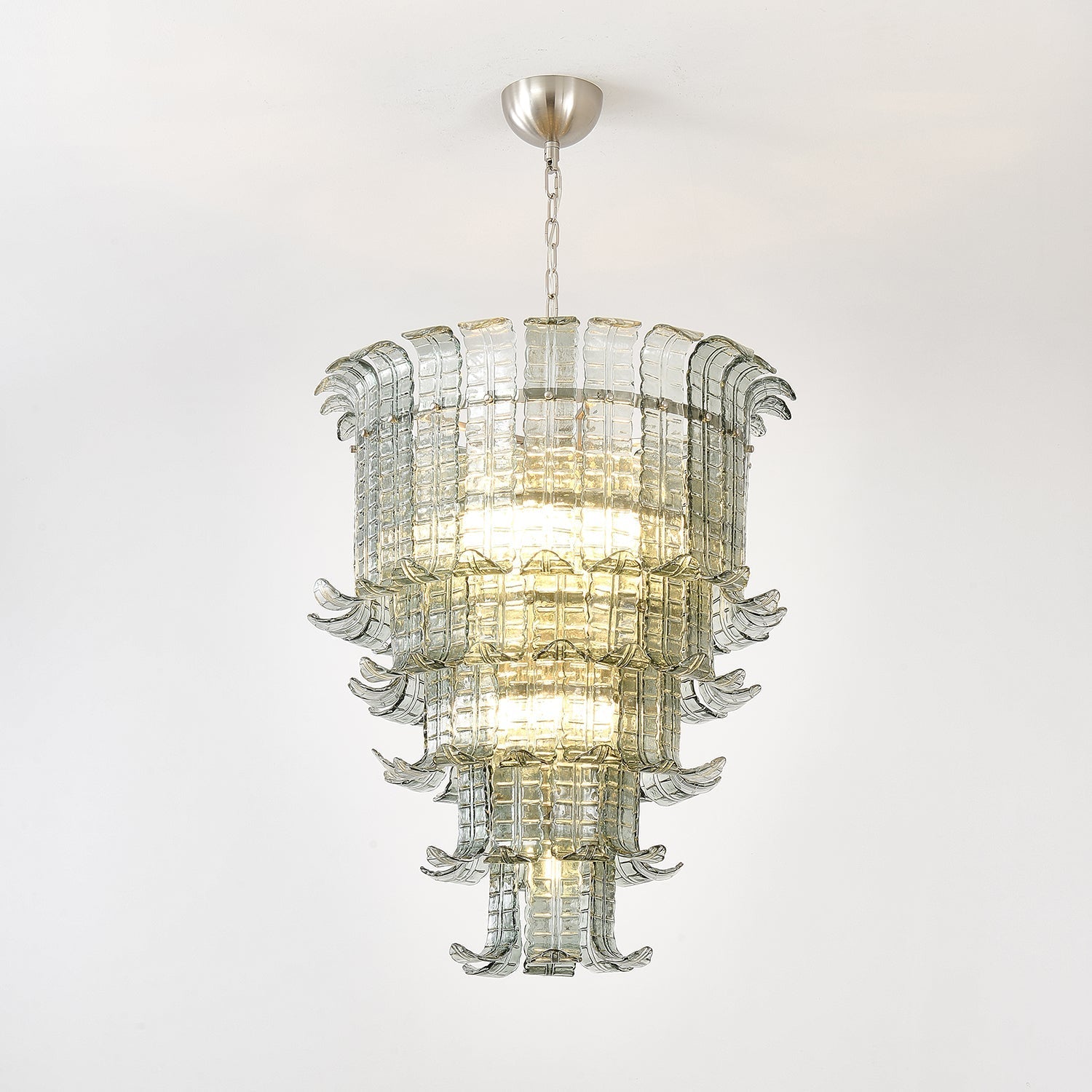 Yisk Chandelier Cascade Murano Glass Tiered Vintage-Neutral Decor