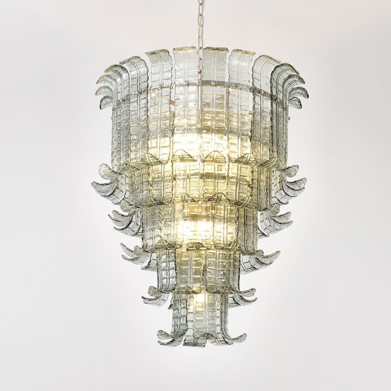 Yisk Chandelier Cascade Murano Glass Tiered Vintage-Neutral Decor