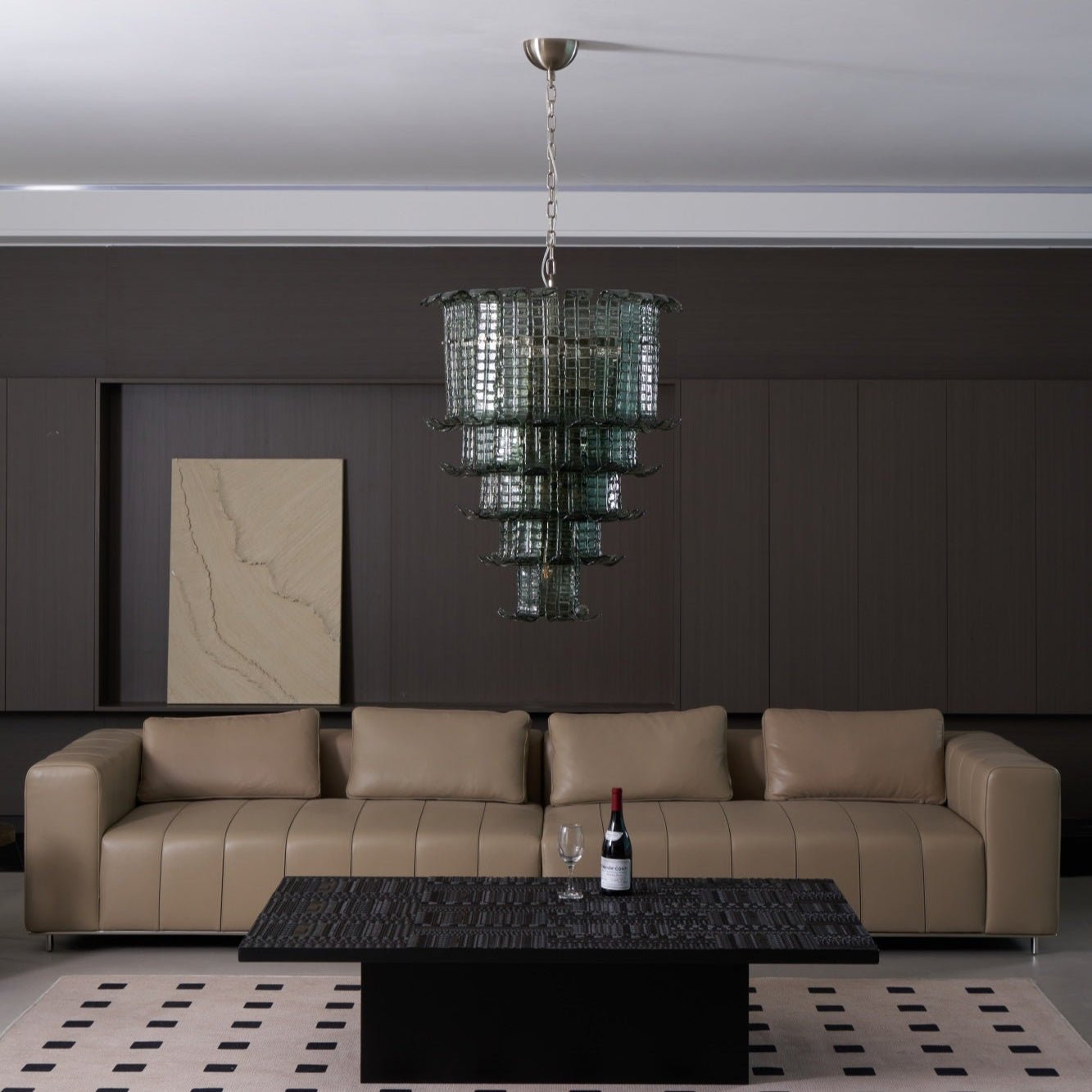 Yisk Chandelier Cascade Murano Glass Tiered Vintage-Neutral Decor