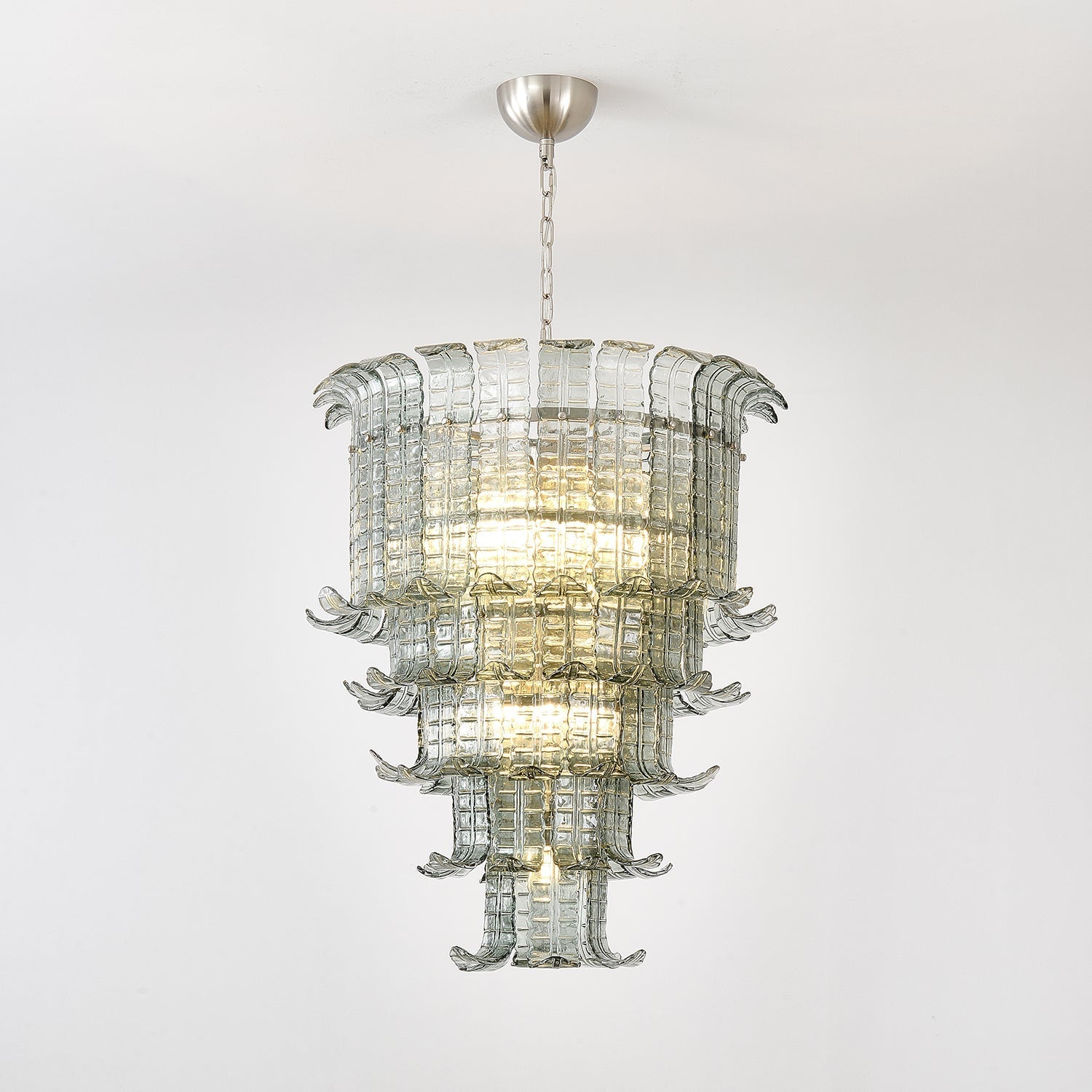 Yisk Chandelier Cascade Murano Glass Tiered Vintage-Neutral Decor