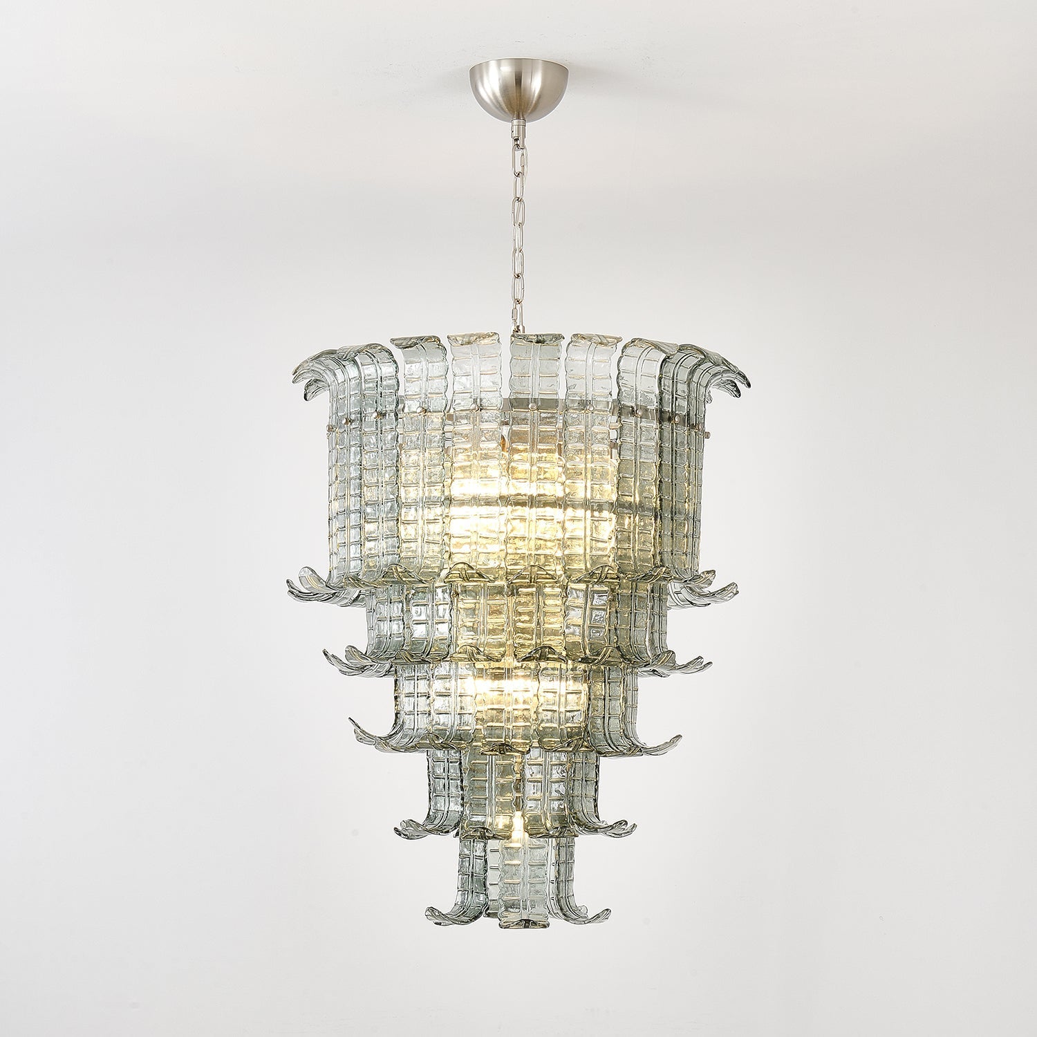 Yisk Chandelier Cascade Murano Glass Tiered Vintage-Neutral Decor