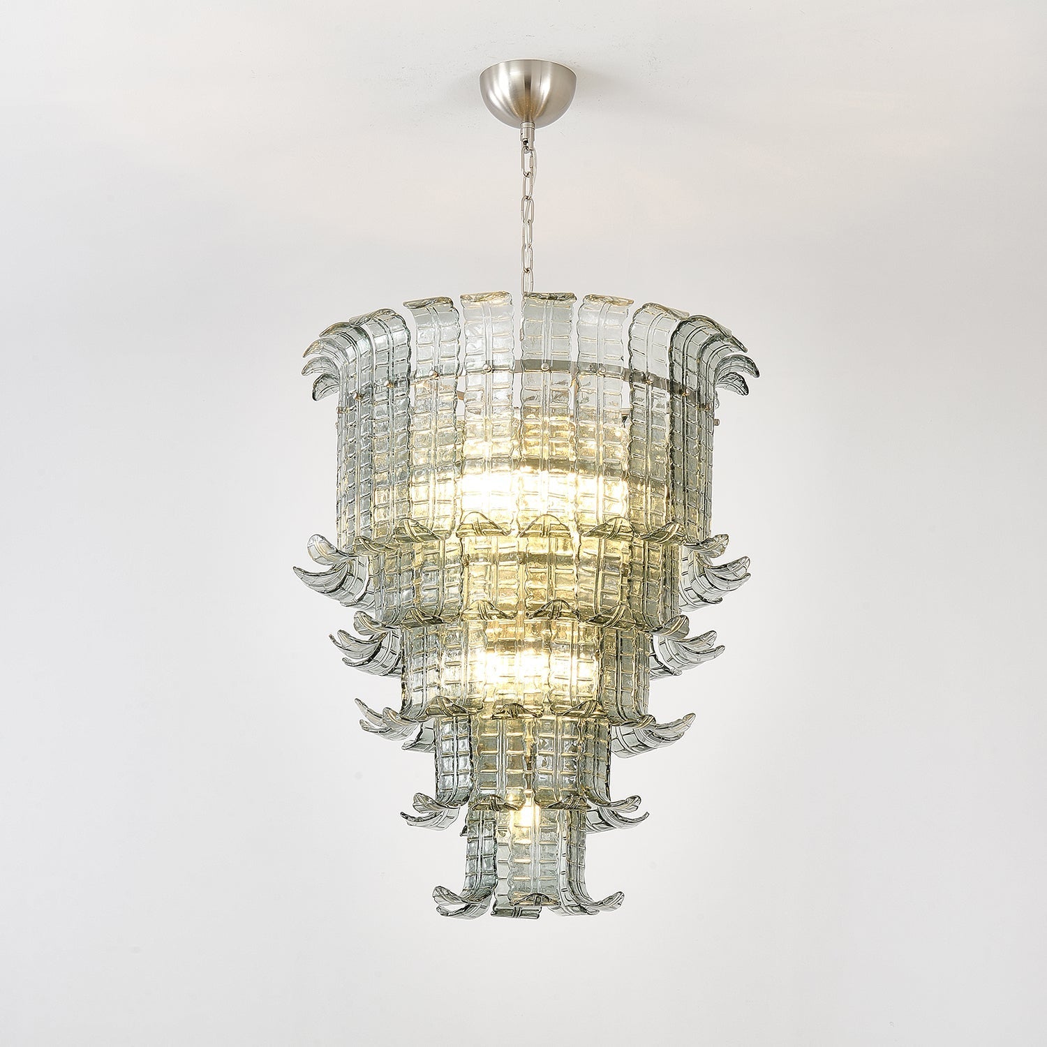 Yisk Chandelier Cascade Murano Glass Tiered Vintage-Neutral Decor