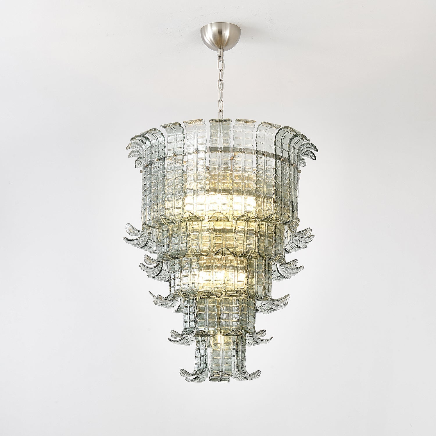 Yisk Chandelier Cascade Murano Glass Tiered Vintage-Neutral Decor