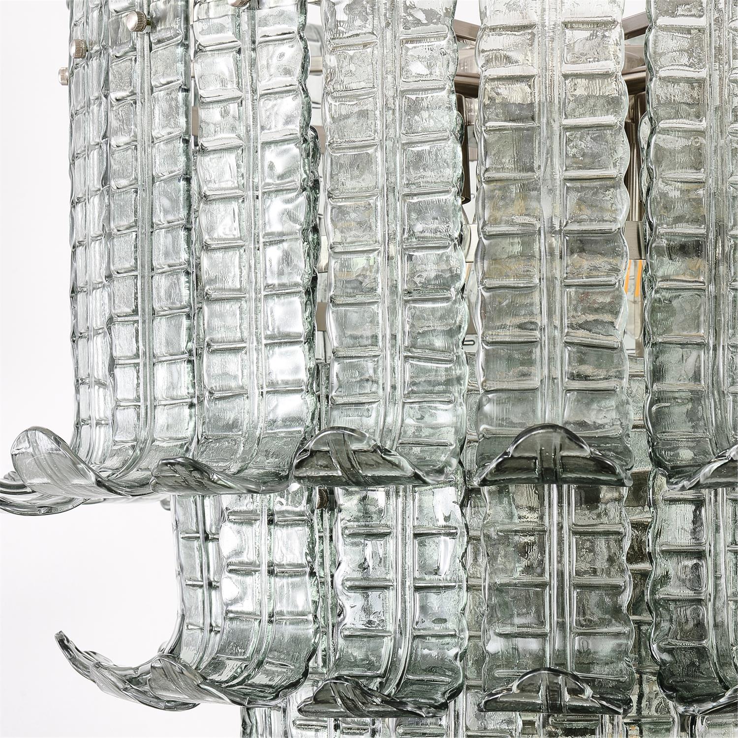 Yisk Chandelier Cascade Murano Glass Tiered Vintage-Neutral Decor