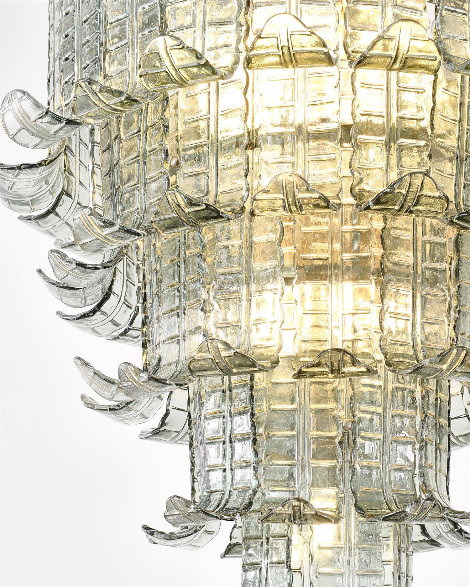Yisk Chandelier Cascade Murano Glass Tiered Vintage-Neutral Decor